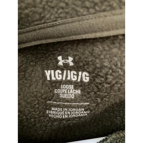 Under Armour Dark Green Hoodie Kids Pullover Size YLG 25x16 Back to School - Picture 6 of 10